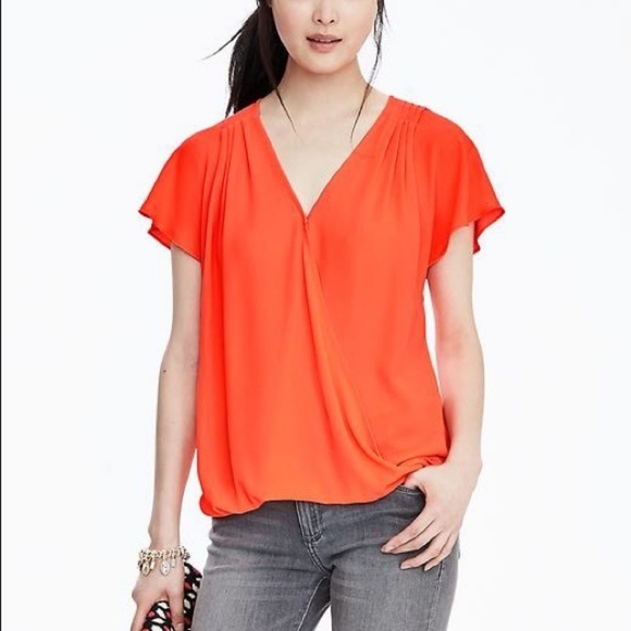 NWT Banana Republic Pleated Wrap Top - Picture 8 of 8